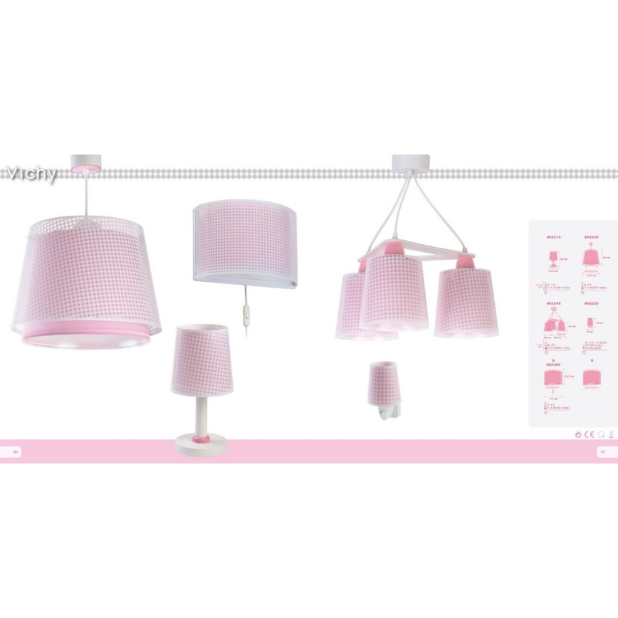 Dalber D-80222S - Детски Полилей VICHY 1xE27/60W/230V