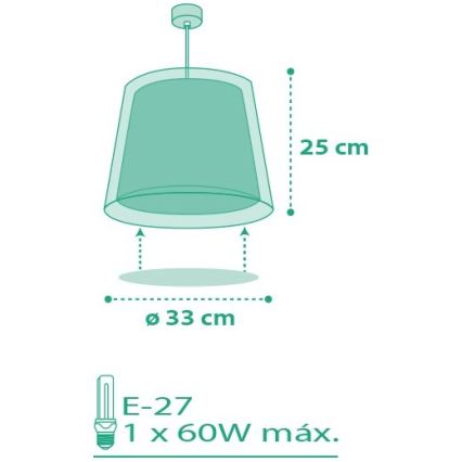 Dalber D-80222T - Детски Полилей VICHY 1xE27/60W/230V