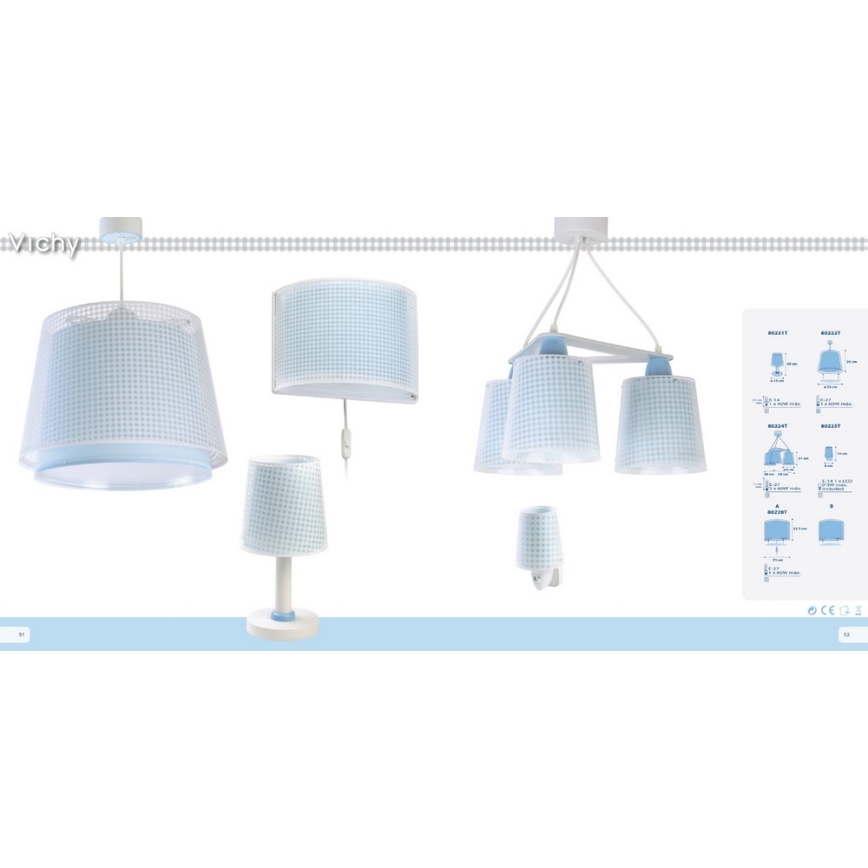 Dalber D-80222T - Детски Полилей VICHY 1xE27/60W/230V