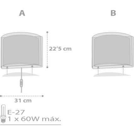 Dalber D-81218E - Детска лампа за стена STARS 1xE27/60W/230V