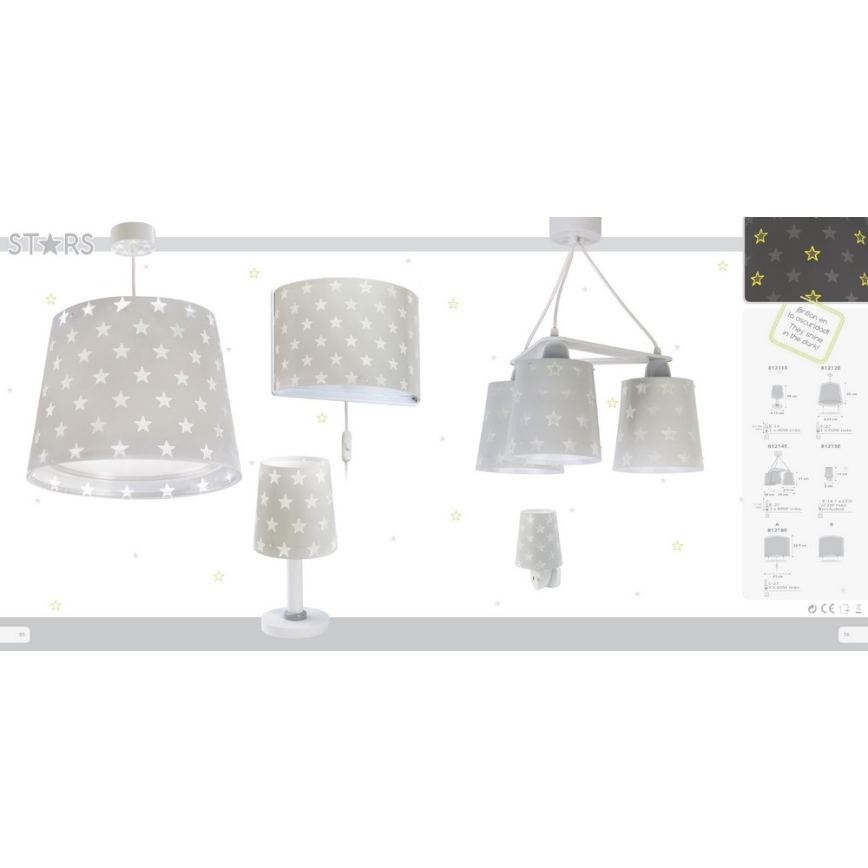 Dalber D-81218E - Детскo Стенна лампа STARS 1xE27/60W/230V