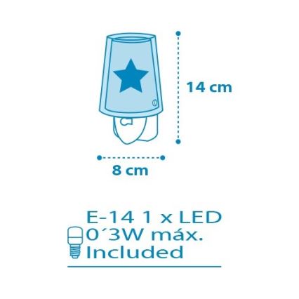 Dalber D-92193 - LED нощна лампа LIGHT FEELING 1xE14/0,5W/230V