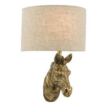 Där Lighting ABB0735 - Стенна лампа ABBY 1xE14/40W/230V лен/злато