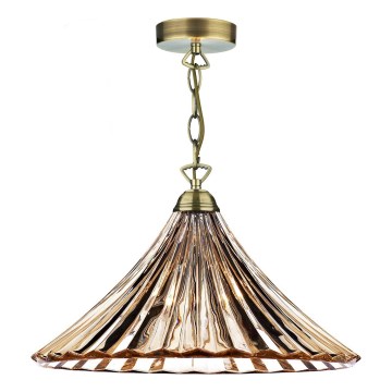Där Lighting ARD866 - Полилей на верига ARDECHE 1xE27/60W/230V месинг/опушено кафяво