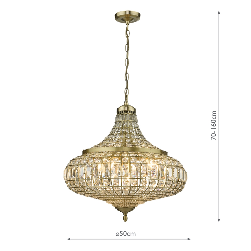 Där Lighting ASM0675 - полилей на верига ASMARA 6xE14/40W/230V месинг