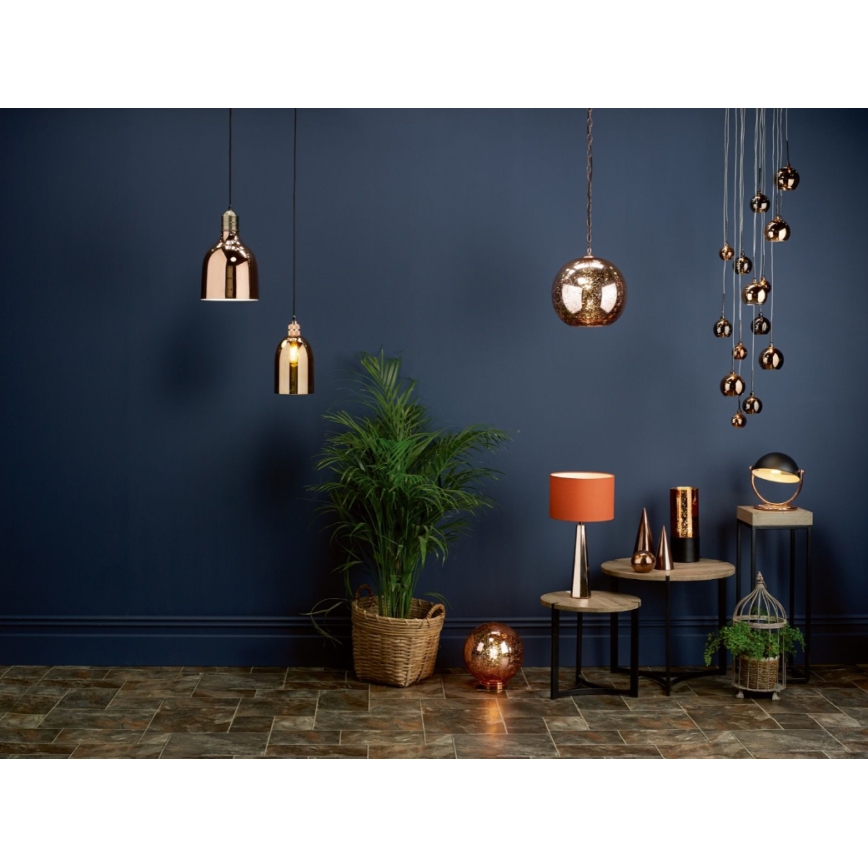 Där Lighting AUR1564 - Висящ полилей на кабел AURELIA 15xG4/10W/230V черен/меден