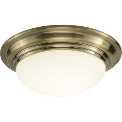 Där Lighting BAR5075 - Таванно осветително тяло за баня BARCLAY 1xE27/60W/230V Ø 38 см месинг