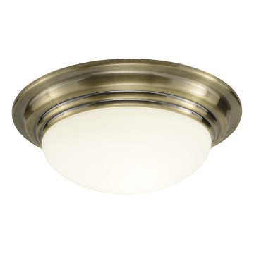 Där Lighting BAR5275 - Таванно осветително тяло за баня BARCLAY 1xE27/60W/230V диаметър 31 см месинг