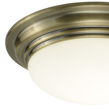Där Lighting BAR5275 - Таванно осветително тяло за баня BARCLAY 1xE27/60W/230V диаметър 31 см месинг