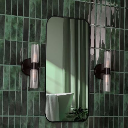 Där Lighting BOL0922 - Стенна лампа за баня BOLTON 2xG9/5W/230V IP44 черна