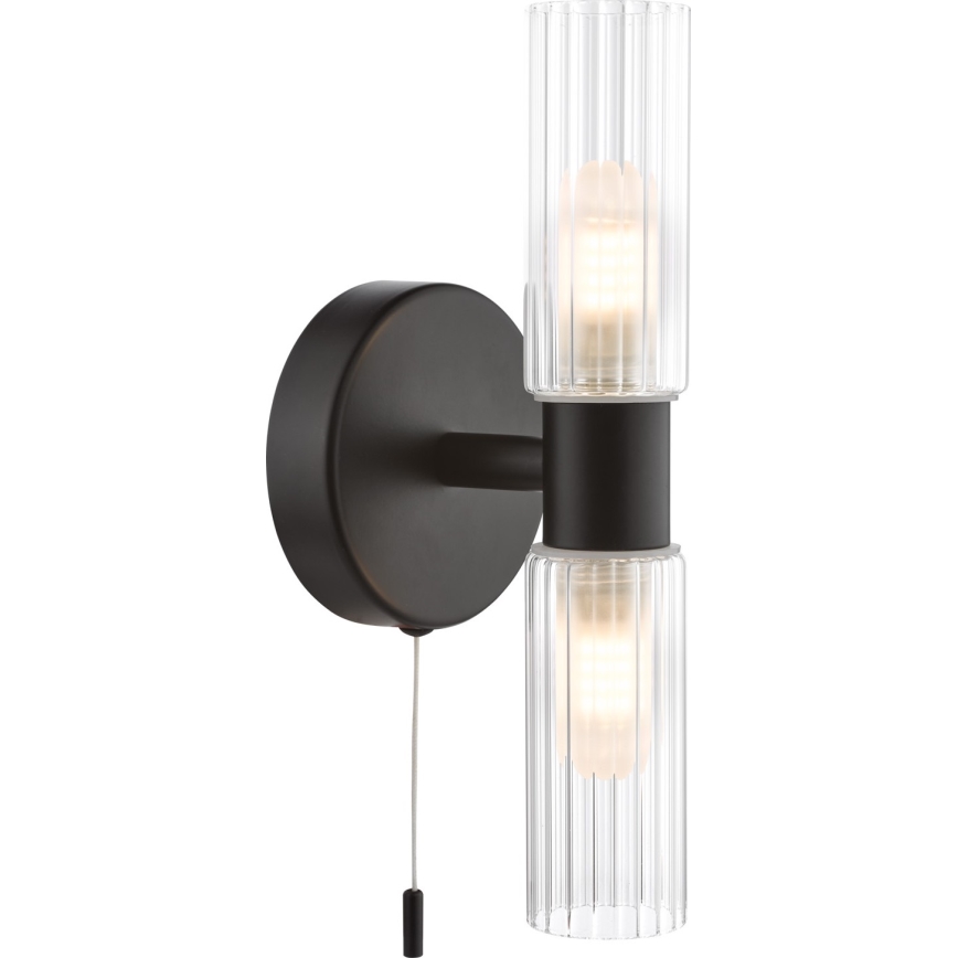 Där Lighting BOL0922 - Стенна лампа за баня BOLTON 2xG9/5W/230V IP44 черна