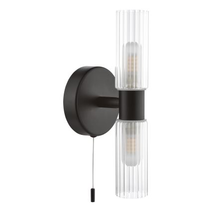Där Lighting BOL0922 - Стенна лампа за баня BOLTON 2xG9/5W/230V IP44 черна