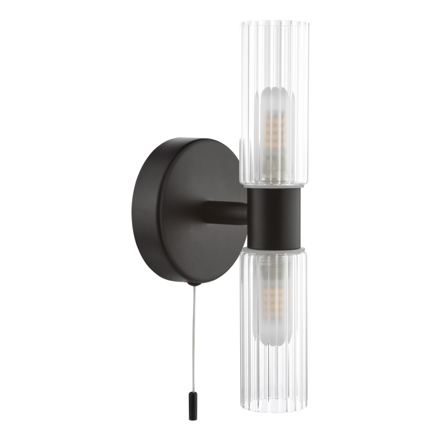 Där Lighting BOL0922 - Стенна лампа за баня BOLTON 2xG9/5W/230V IP44 черна