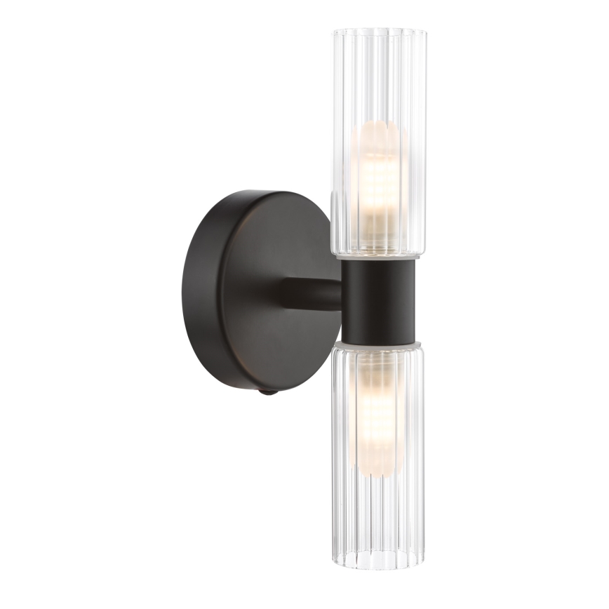 Där Lighting BOL0922 - Стенна лампа за баня BOLTON 2xG9/5W/230V IP44 черна