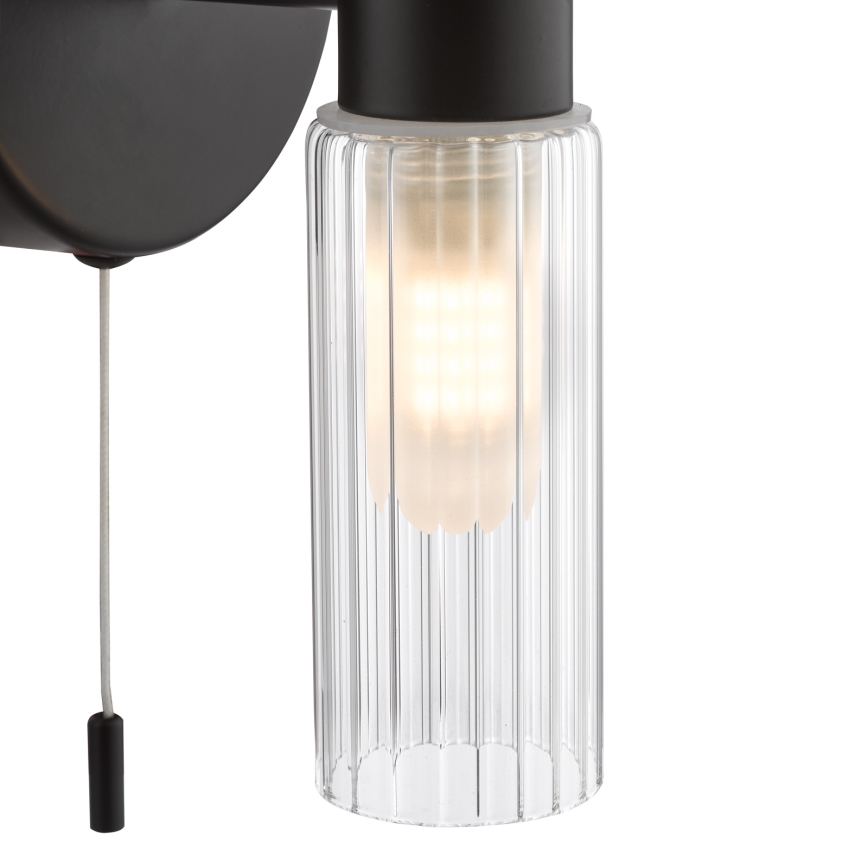 Där Lighting BOL0922 - Стенна лампа за баня BOLTON 2xG9/5W/230V IP44 черна