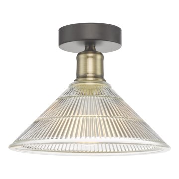 Där Lighting BOY0175 - Плафон BOYD 1xE27/60W/230V, диаметър 25 см, месинг/прозрачно стъкло