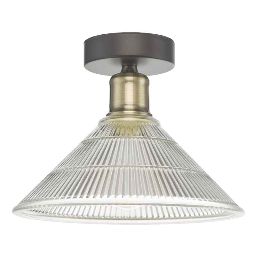 Där Lighting BOY0175 - Плафон BOYD 1xE27/60W/230V, диаметър 25 см, месинг/прозрачно стъкло