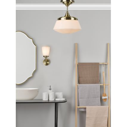 Där Lighting CAD0175 - Плафонен полилей за баня CADEN 1xE27/60W/230V IP44 месинг