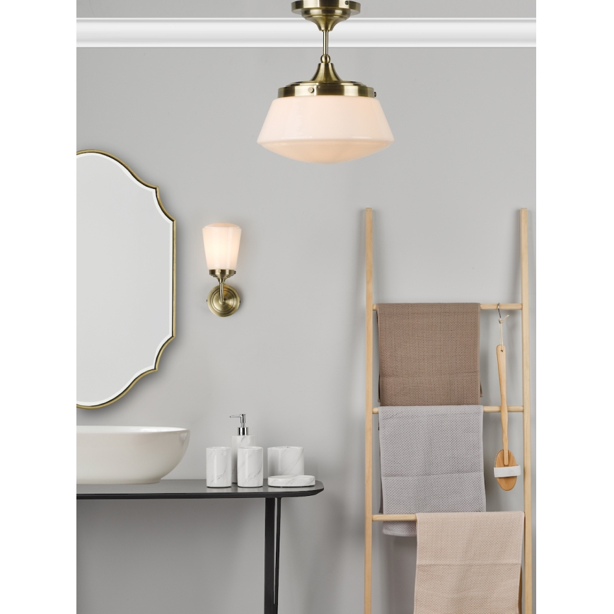 Där Lighting CAD0175 - Плафонен полилей за баня CADEN 1xE27/60W/230V IP44 месинг