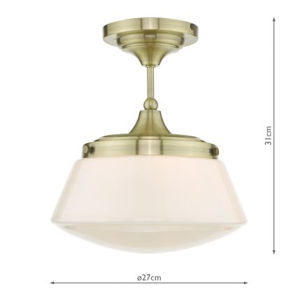 Där Lighting CAD0175 - Плафонен полилей за баня CADEN 1xE27/60W/230V IP44 месинг