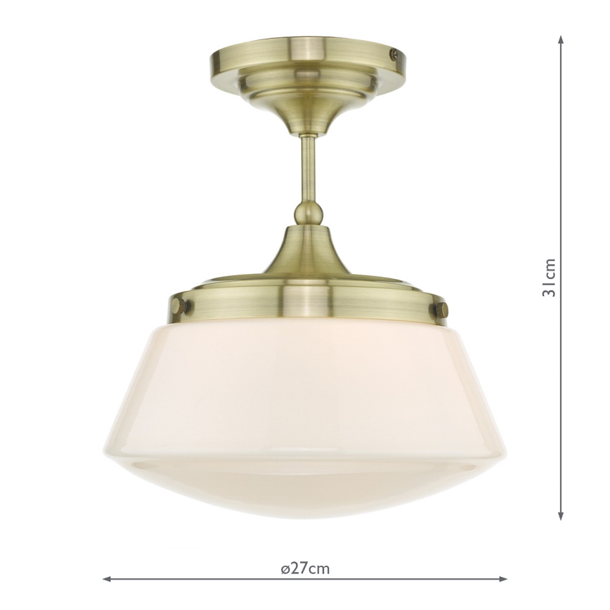 Där Lighting CAD0175 - Плафонен полилей за баня CADEN 1xE27/60W/230V IP44 месинг