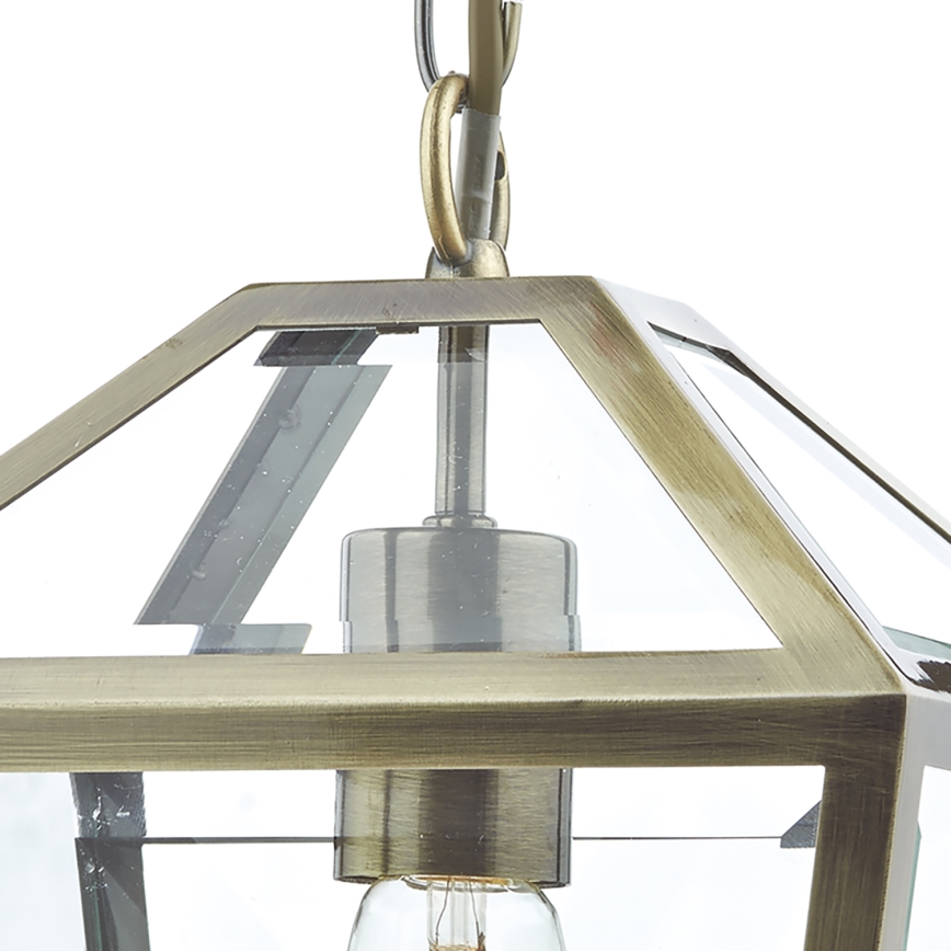 Där Lighting CHU0175 - Полилей на верига CHURCHILL 1xE27/60W/230V месинг