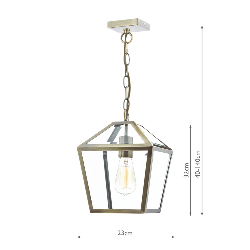 Där Lighting CHU0175 - Полилей на верига CHURCHILL 1xE27/60W/230V месинг