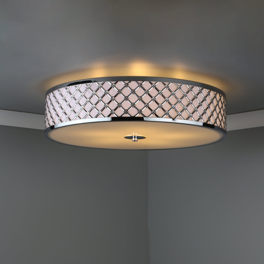 Där Lighting CIV5050 - Таванно осветително тяло CIVIC 5xE14/60W/230V, диам. 50 см, лъскав хром