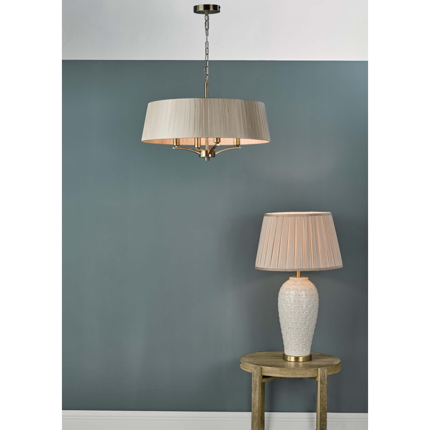 Där Lighting CRI0429 - Полилей на верига CRISTIN 4xE14/40W/230V месинг/таупе