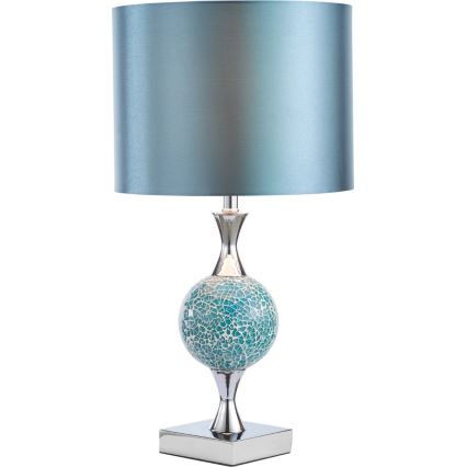 Där Lighting ELS4223 - Настолна лампа ELSA 1xE27/40W/230V синя/лъскав хром
