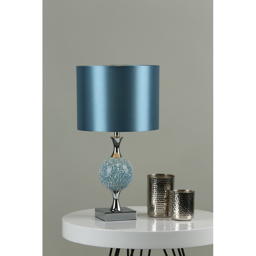 Där Lighting ELS4223 - Настолна лампа ELSA 1xE27/40W/230V синя/лъскав хром
