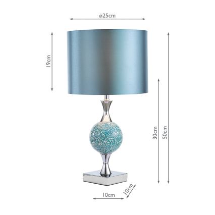 Där Lighting ELS4223 - Настолна лампа ELSA 1xE27/40W/230V синя/лъскав хром