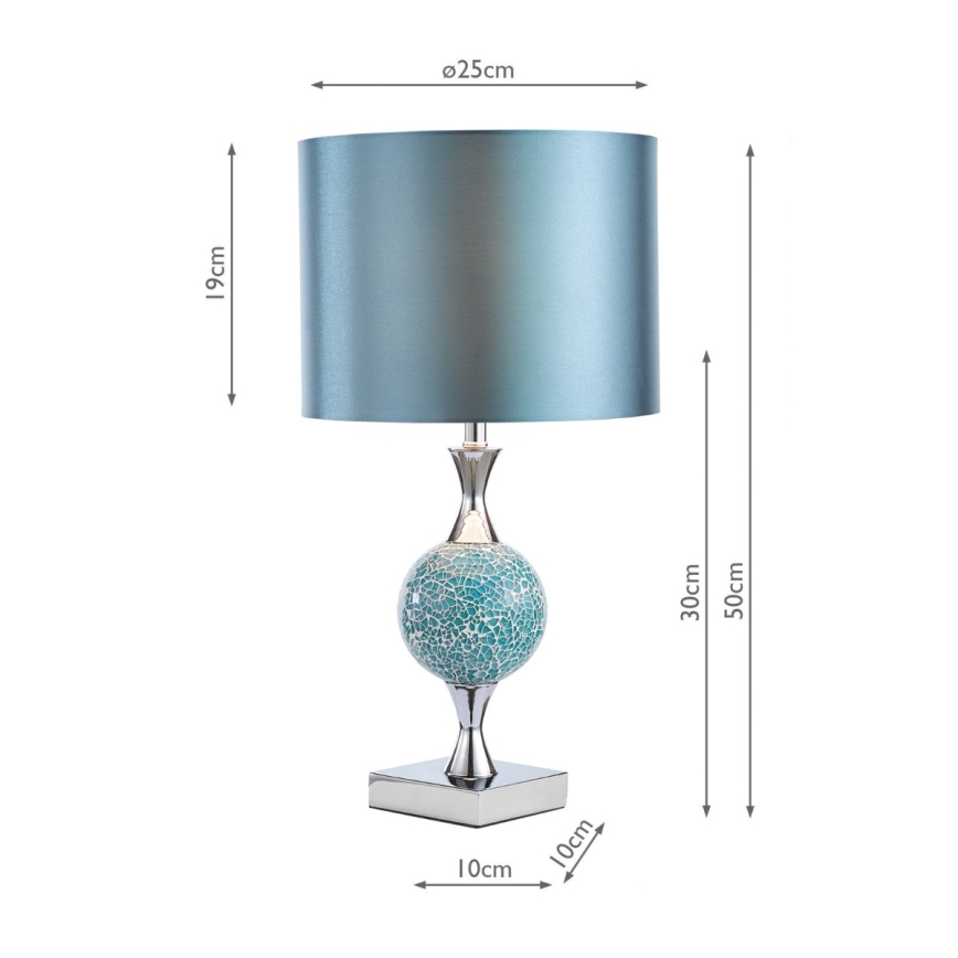 Där Lighting ELS4223 - Настолна лампа ELSA 1xE27/40W/230V синя/лъскав хром