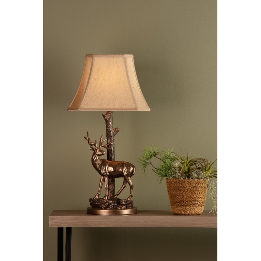 Där Lighting GUL5545-X - Настолна лампа GULLIVER 1xE27/60W/230V бежова/бронзова