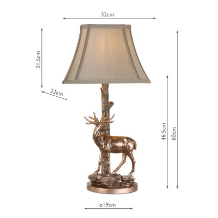 Där Lighting GUL5545-X - Настолна лампа GULLIVER 1xE27/60W/230V бежова/бронзова