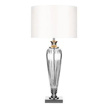 Där Lighting HIN4208 - Настолна лампа HINTON 1xE27/60W/230V бял/лъскав хром
