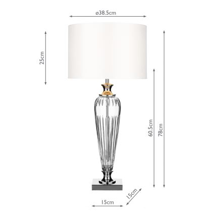 Där Lighting HIN4208 - Настолна лампа HINTON 1xE27/60W/230V бял/лъскав хром