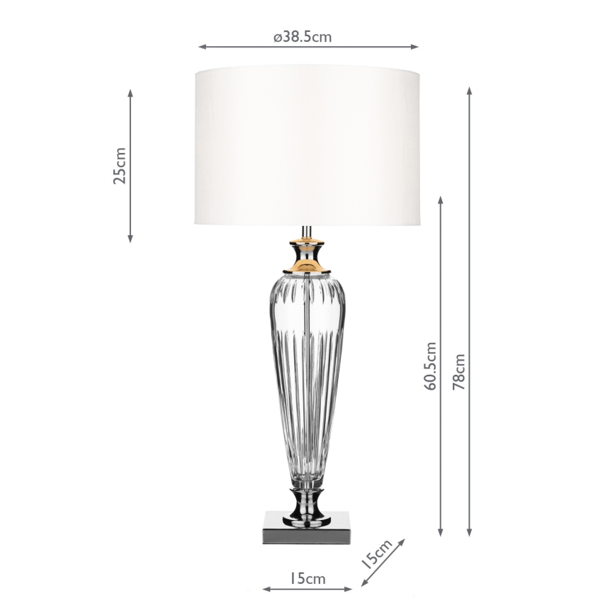 Där Lighting HIN4208 - Настолна лампа HINTON 1xE27/60W/230V бял/лъскав хром