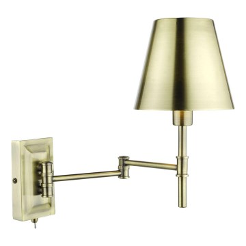 Där Lighting KEN0775 - Гъвкава стенна лампа KENSINGTON 1xE14/25W/230V месинг