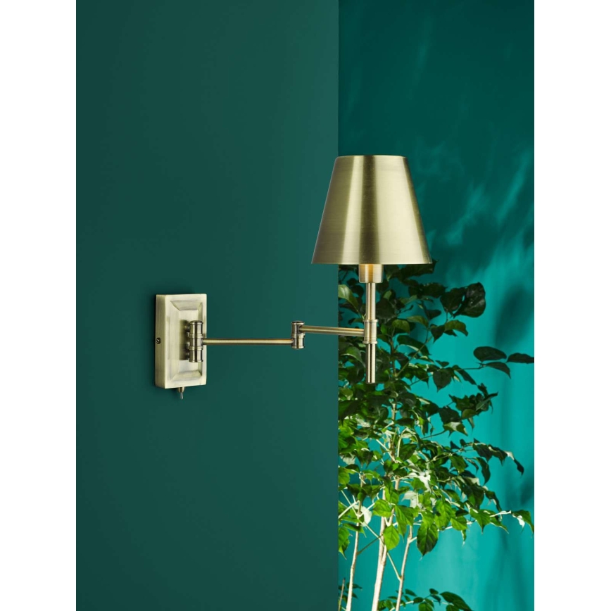 Där Lighting KEN0775 - Гъвкава стенна лампа KENSINGTON 1xE14/25W/230V месинг