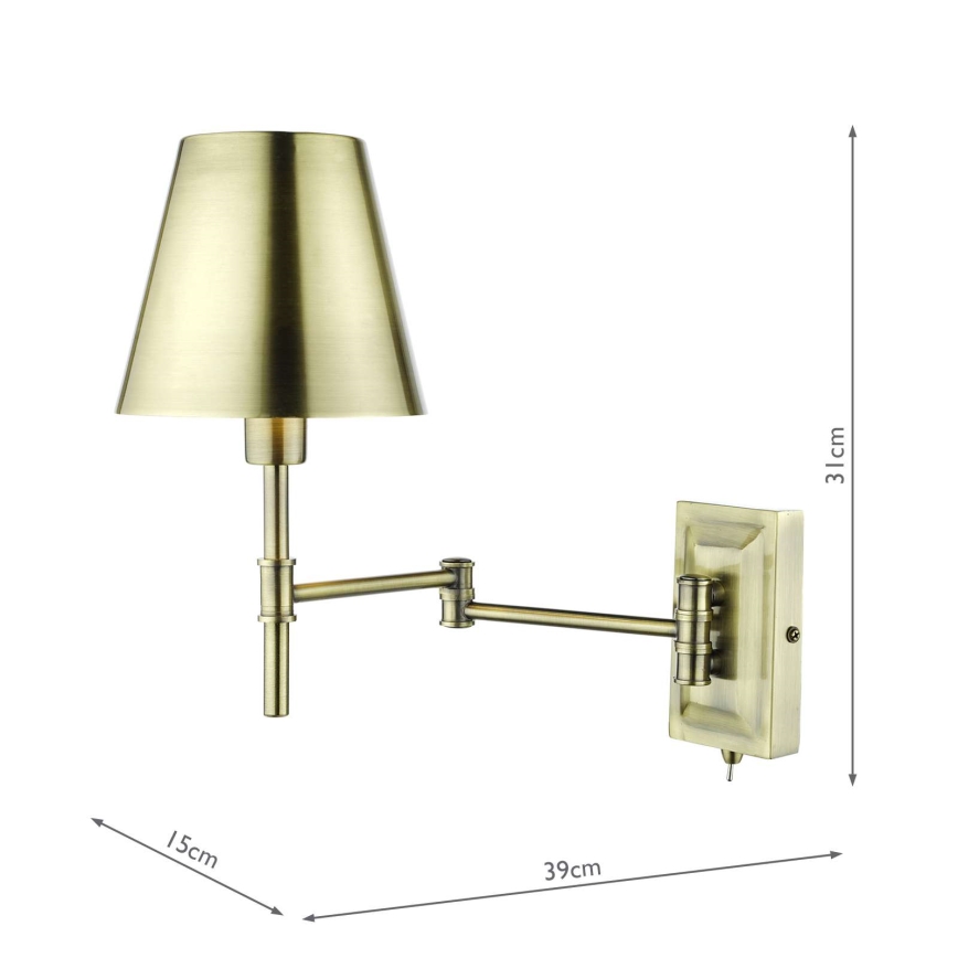 Där Lighting KEN0775 - Гъвкава стенна лампа KENSINGTON 1xE14/25W/230V месинг