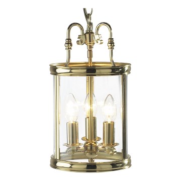 Där Lighting LAM0340 - Полилей на верига LAMBETH 3xE14/60W/230V месинг