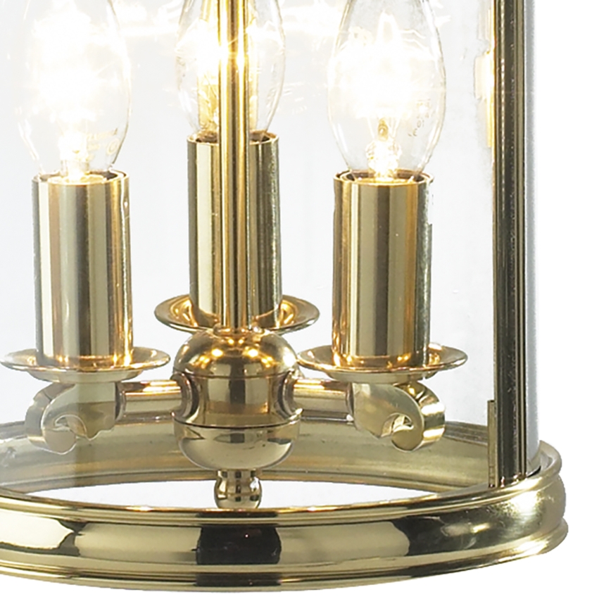 Där Lighting LAM0340 - Полилей на верига LAMBETH 3xE14/60W/230V месинг