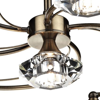 Där Lighting LUT0675 - Повърхностно монтиран полилей LUTHER 6xG9/40W/230V месинг