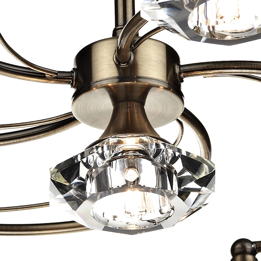 Där Lighting LUT0675 - Повърхностно монтиран полилей LUTHER 6xG9/40W/230V месинг