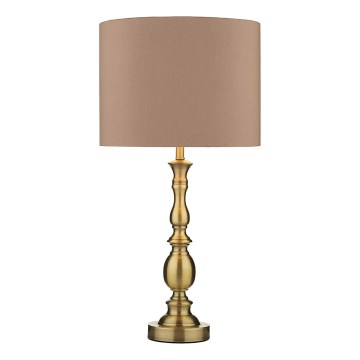 Där Lighting MAD4275 - Настолна лампа MADRID 1xE27/60W/230V кафяв/месинг