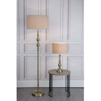 Där Lighting MAD4275 - Настолна лампа MADRID 1xE27/60W/230V кафяв/месинг