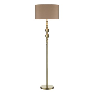 Där Lighting MAD4975 - Подова лампа MADRID 1xE27/60W/230V кафява/месинг