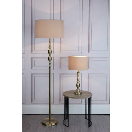 Där Lighting MAD4975 - Подова лампа MADRID 1xE27/60W/230V кафява/месинг