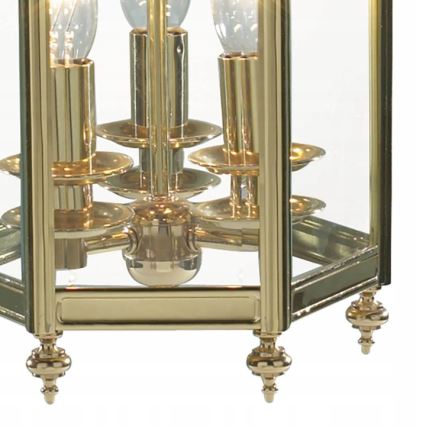 Där Lighting MOO0340 - Полилей на верига MOORGATE 3xE14/60W/230V месинг